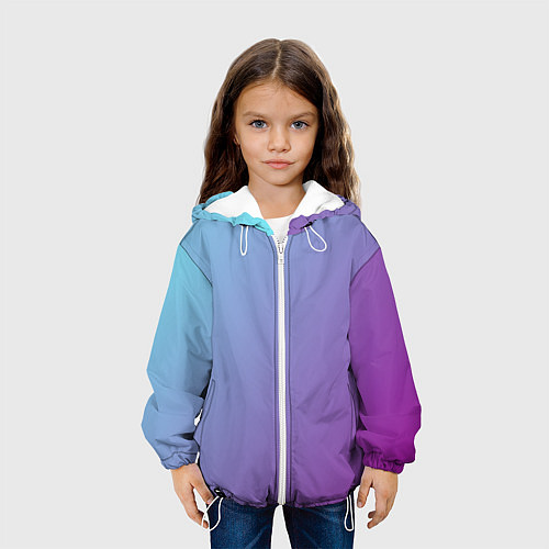 Детская куртка Градиент - слива в небе / 3D-Белый – фото 3