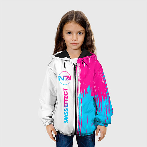 Детская куртка Mass Effect neon gradient style: по-вертикали / 3D-Черный – фото 3