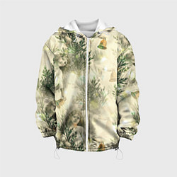 Куртка с капюшоном детская Рождественский декор - рисунки ангелов, цвет: 3D-белый