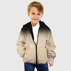 Куртка с капюшоном детская Градиент: от черного к телесному, цвет: 3D-черный — фото 2