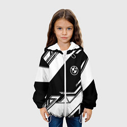 Куртка с капюшоном детская Bmw sport geometry, цвет: 3D-белый — фото 2