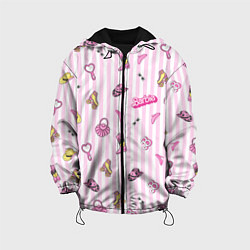 Детская куртка Барби - розовая полоска и аксессуары