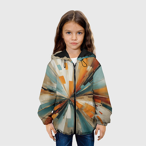 Детская куртка Цветная абстракция - нейросеть / 3D-Черный – фото 3