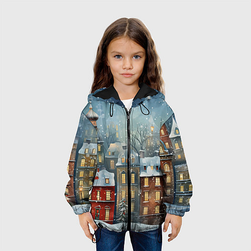 Детская куртка Новогодний городок / 3D-Черный – фото 3