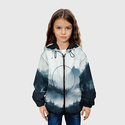 Куртка с капюшоном детская Утренние горы, цвет: 3D-черный — фото 2