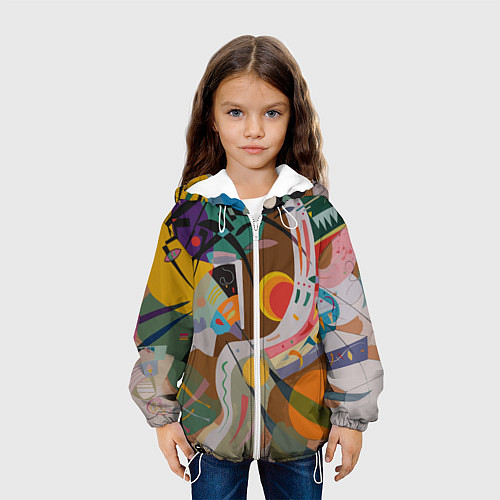 Детская куртка Искусство Кандинского - Доминирующая кривая / 3D-Белый – фото 3