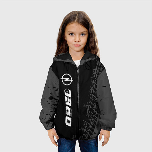 Детская куртка Opel speed на темном фоне со следами шин: по-верти / 3D-Черный – фото 3