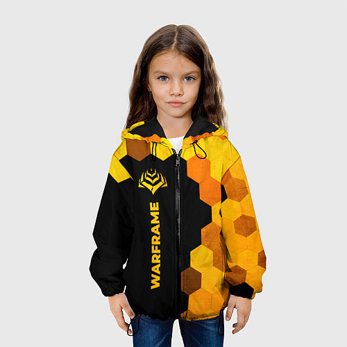 Детская куртка Warframe - gold gradient по-вертикали / 3D-Черный – фото 3