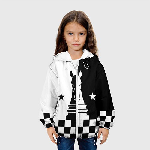 Детская куртка Шахматный конь / 3D-Белый – фото 3