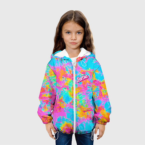 Детская куртка Барбм - цветочный абстрактный паттерн - тай-дай / 3D-Белый – фото 3
