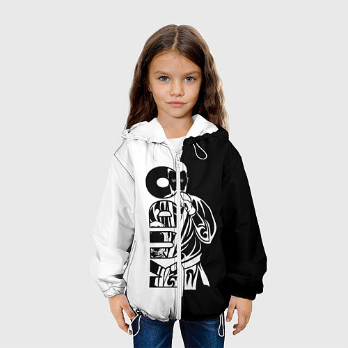 Детская куртка Kudo черно-белое / 3D-Белый – фото 3