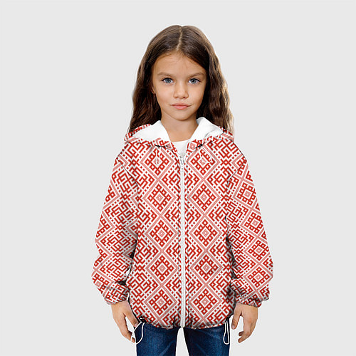 Детская куртка Сварожич - славянский орнамент / 3D-Белый – фото 3