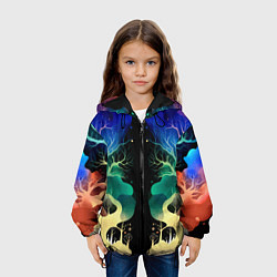 Куртка с капюшоном детская Звёздная ночь в сказочном лесу, цвет: 3D-черный — фото 2