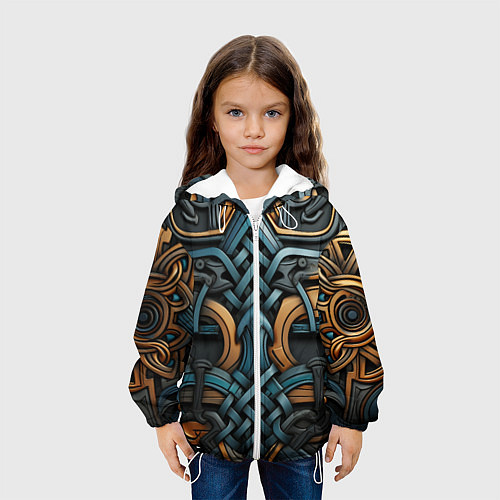 Детская куртка Асимметричный узор в скандинавском стиле / 3D-Белый – фото 3