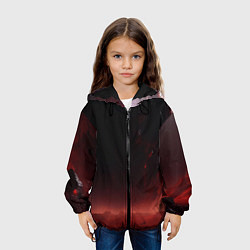 Куртка с капюшоном детская Красно черная космическая планета, цвет: 3D-черный — фото 2