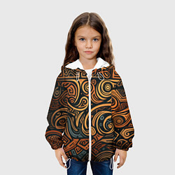 Куртка с капюшоном детская Узор в викингском стиле, цвет: 3D-белый — фото 2