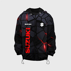 Куртка с капюшоном детская Suzuki - плиты с эффектом свечения, цвет: 3D-черный