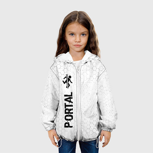 Детская куртка Portal glitch на светлом фоне по-вертикали / 3D-Белый – фото 3