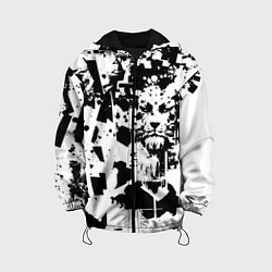 Куртка с капюшоном детская Морда льва - абстракция, цвет: 3D-черный