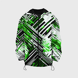 Куртка с капюшоном детская Киберпанк линии белые и зелёные, цвет: 3D-черный