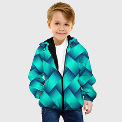 Куртка с капюшоном детская Бирюзовое переплетение, цвет: 3D-черный — фото 2