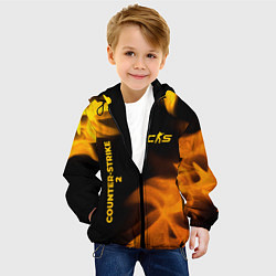 Куртка с капюшоном детская Counter-Strike 2 - gold gradient вертикально, цвет: 3D-черный — фото 2