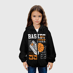 Куртка с капюшоном детская Basketball New York, цвет: 3D-черный — фото 2