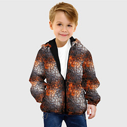 Куртка с капюшоном детская Текстура дорогой кожи паттерн, цвет: 3D-черный — фото 2