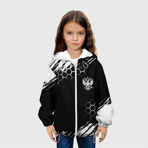 Детская куртка Патриот России краски / 3D-Белый – фото 3