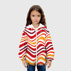 Куртка с капюшоном детская Модные линии, цвет: 3D-белый — фото 2