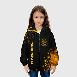 Куртка с капюшоном детская Elden Ring - gold gradient вертикально, цвет: 3D-черный — фото 2