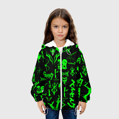 Детская куртка Berserk neon green / 3D-Белый – фото 3