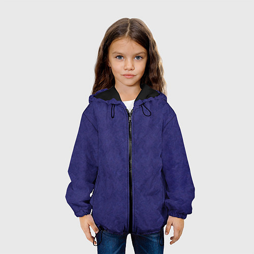 Детская куртка Фиолетовая текстура волнистый мех / 3D-Черный – фото 3
