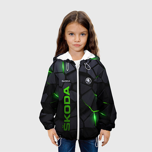 Детская куртка Skoda - плиты с эффектом свечения / 3D-Белый – фото 3