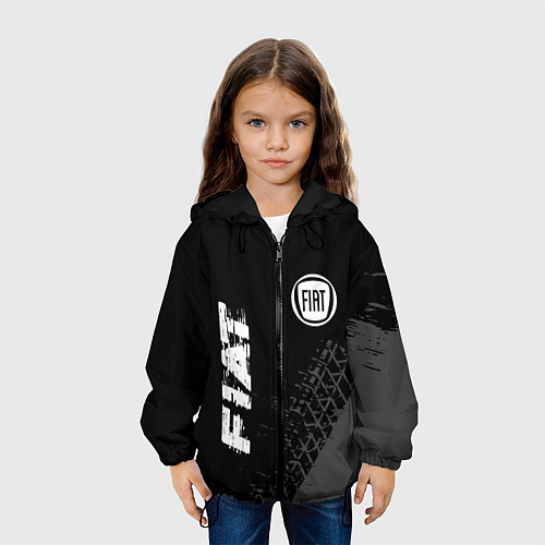 Детская куртка Fiat speed на темном фоне со следами шин вертикаль / 3D-Черный – фото 3
