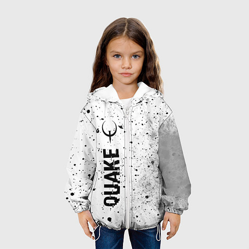 Детская куртка Quake glitch на светлом фоне по-вертикали / 3D-Белый – фото 3