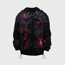 Куртка с капюшоном детская Tesla - плиты с эффектом свечения, цвет: 3D-черный