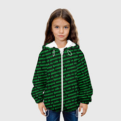 Куртка с капюшоном детская Никаких брендов зелёный, цвет: 3D-белый — фото 2