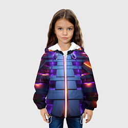 Куртка с капюшоном детская Неоновый луч на плитах, цвет: 3D-белый — фото 2