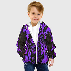 Куртка с капюшоном детская Демонический доспех фиолетовый, цвет: 3D-белый — фото 2
