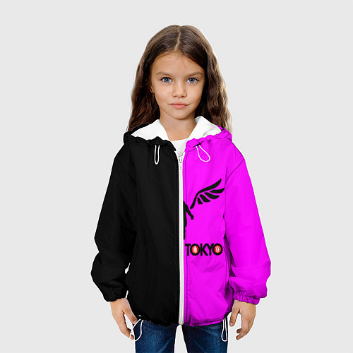 Детская куртка Токийские мстители черно-розовый / 3D-Белый – фото 3