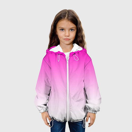 Детская куртка Розово-белый градиент / 3D-Белый – фото 3