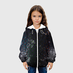 Куртка с капюшоном детская Черные узоры, цвет: 3D-белый — фото 2