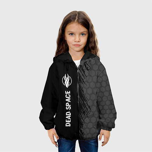 Детская куртка Dead Space glitch на темном фоне по-вертикали / 3D-Черный – фото 3