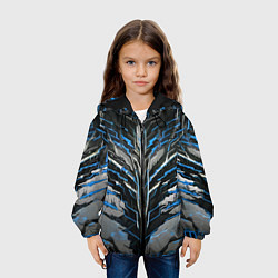 Куртка с капюшоном детская Киберпанк доспех синий, цвет: 3D-черный — фото 2
