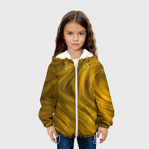 Детская куртка Текстура желтой шерсти / 3D-Белый – фото 3