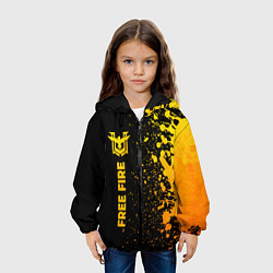 Куртка с капюшоном детская Free Fire - gold gradient по-вертикали, цвет: 3D-черный — фото 2