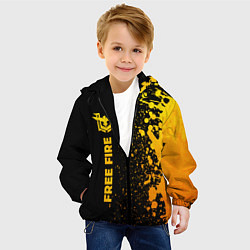 Куртка с капюшоном детская Free Fire - gold gradient по-вертикали, цвет: 3D-черный — фото 2