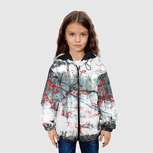 Детская куртка Узоры на мраморе / 3D-Черный – фото 3
