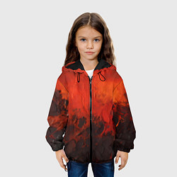Куртка с капюшоном детская Лава и сажа, цвет: 3D-черный — фото 2